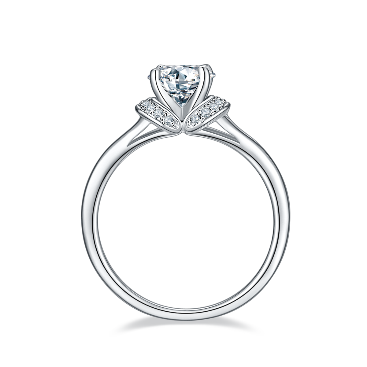 Beloved S925 Silver Plated Platinum Moissanite Women's Ring 1 Carat D-Class